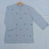 Oversized Hand Embroidered T shirt with Blue Flowers